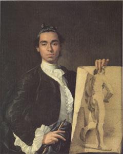 Melendez, Luis Eugenio Portrait of the Artist Holding a Life Study (mk05)